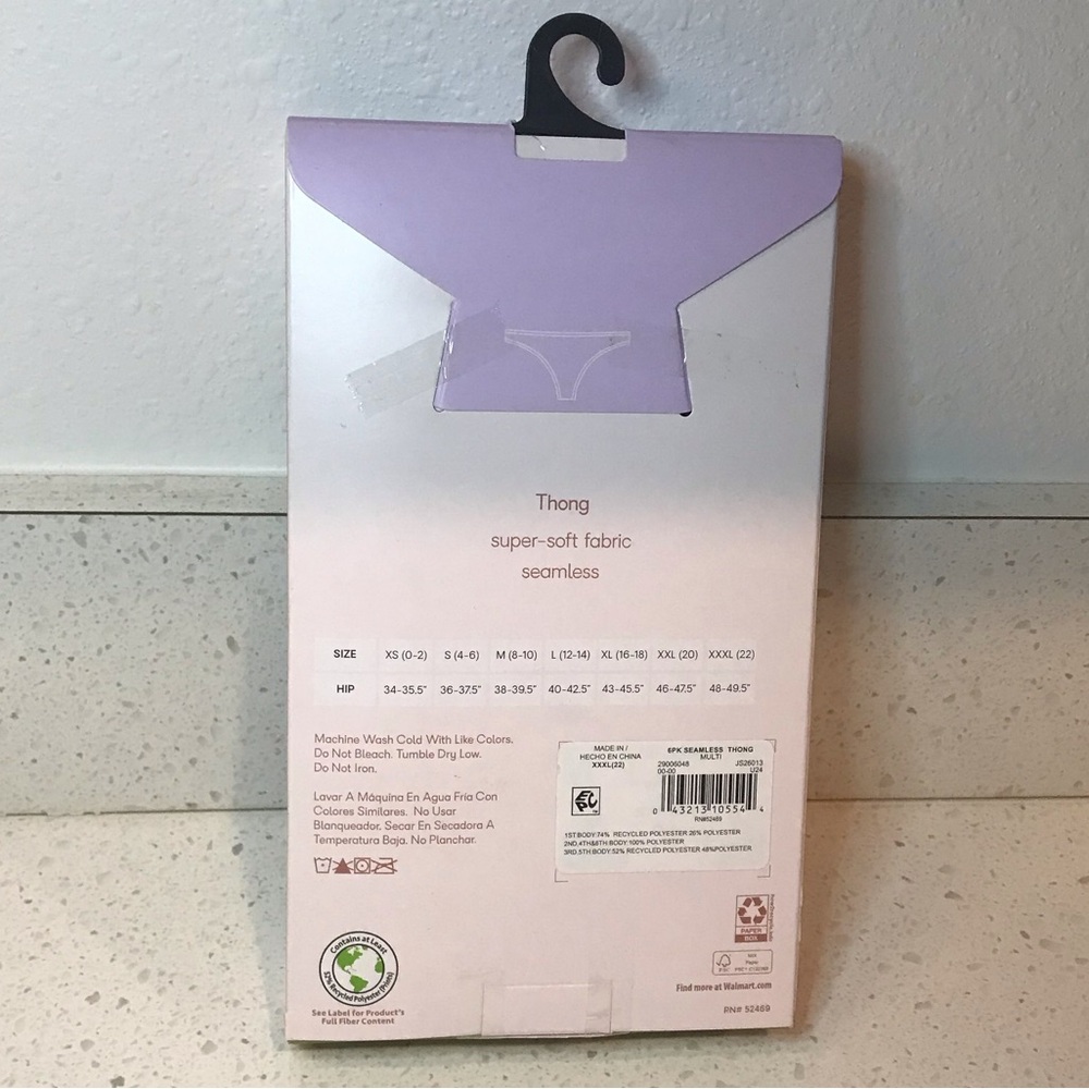 NEW 6-pack Joyspun Women’s XXXL Assorted Multi Seamless Thong Panties Set NIB - Picture 4 of 12